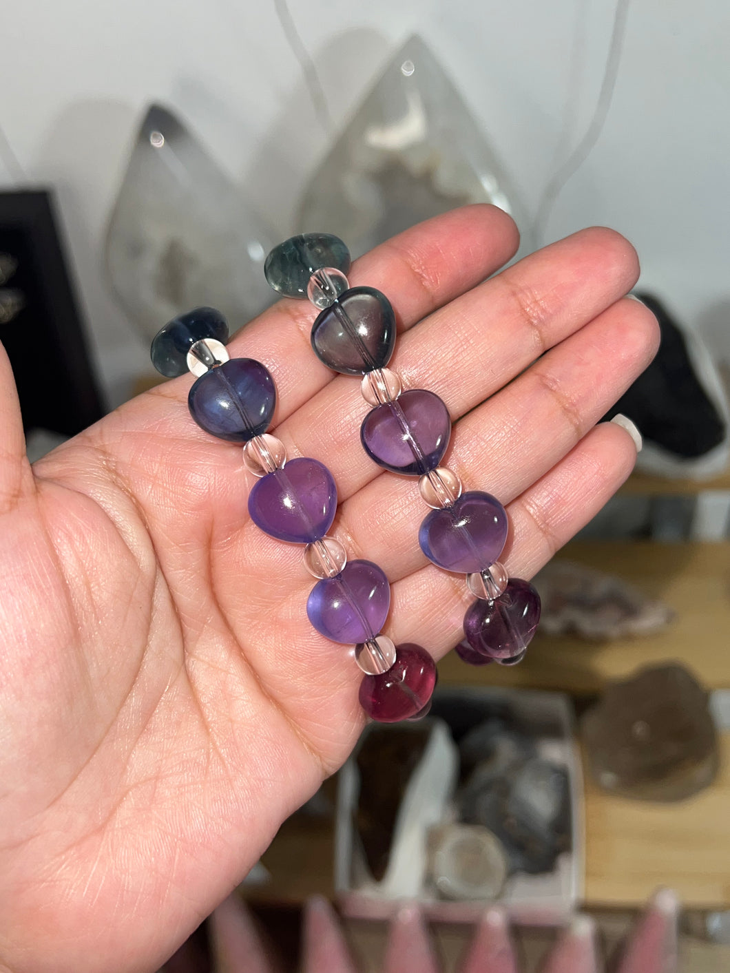 Fluorite heart bracelets